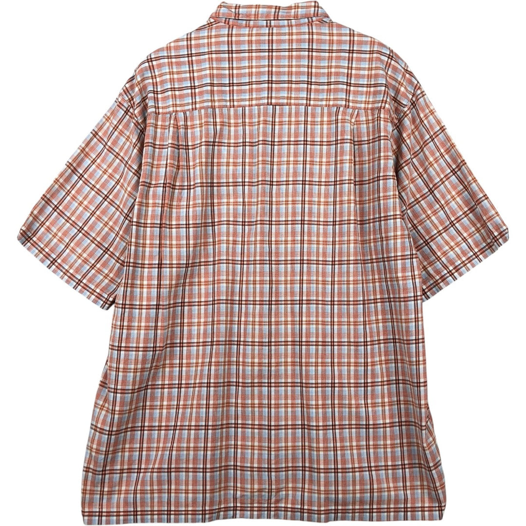 90'S Columbia Short-Sleeve Check Shirt, Boxy Shirt, Men's Size XL (Equivalent), Vintage cotton orange type Vintage Second Hand