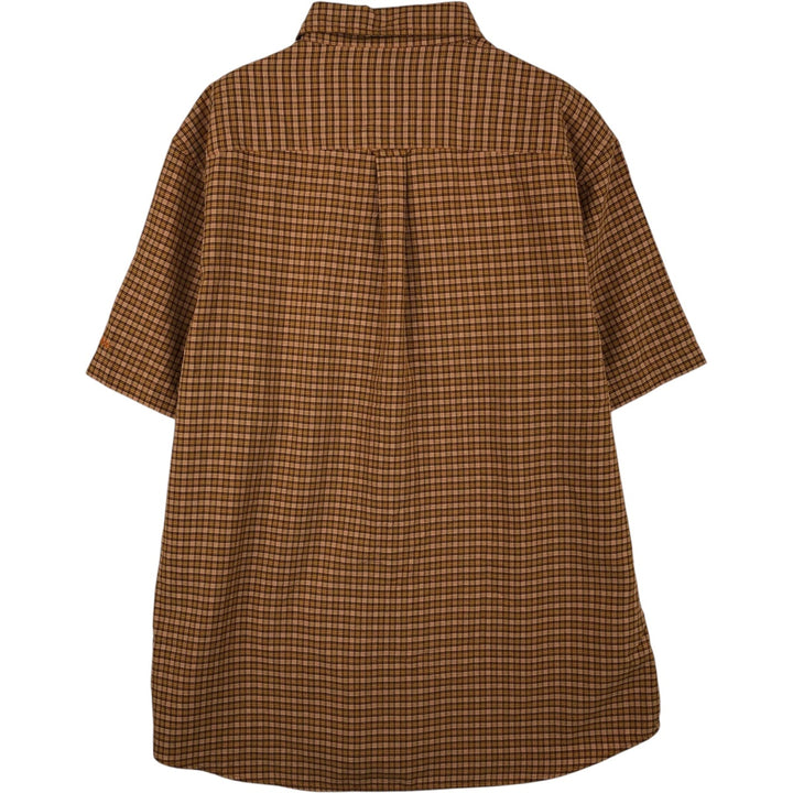 1990'S Columbia Short-Sleeve Check Shirt, Men's Size L (approx.), Vintage Modal orange type Vintage Second Hand
