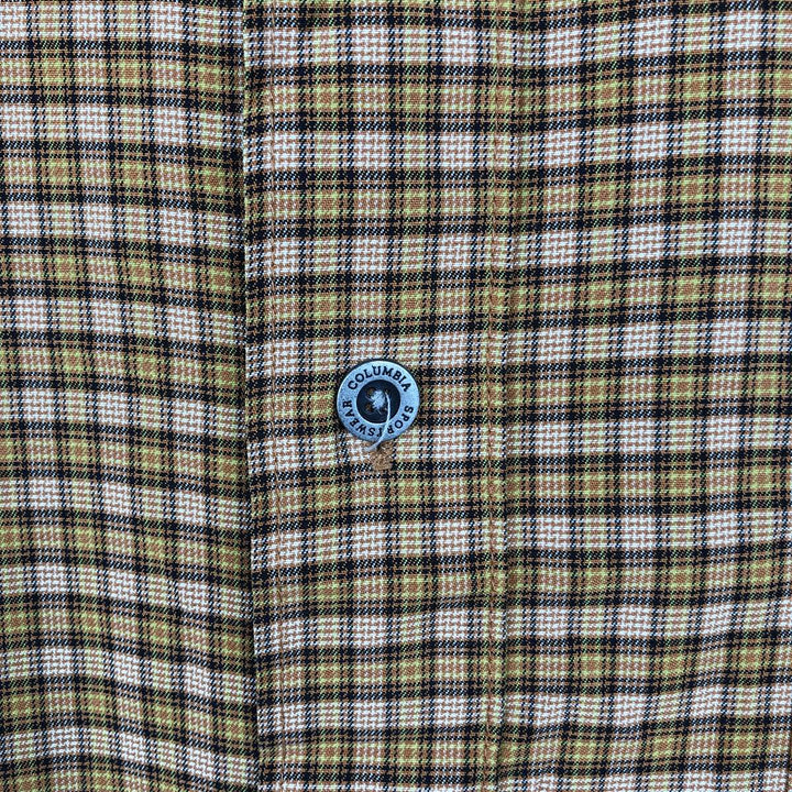 1990'S Columbia Short-Sleeve Check Shirt, Men's Size L (approx.), Vintage Modal orange type Vintage Second Hand