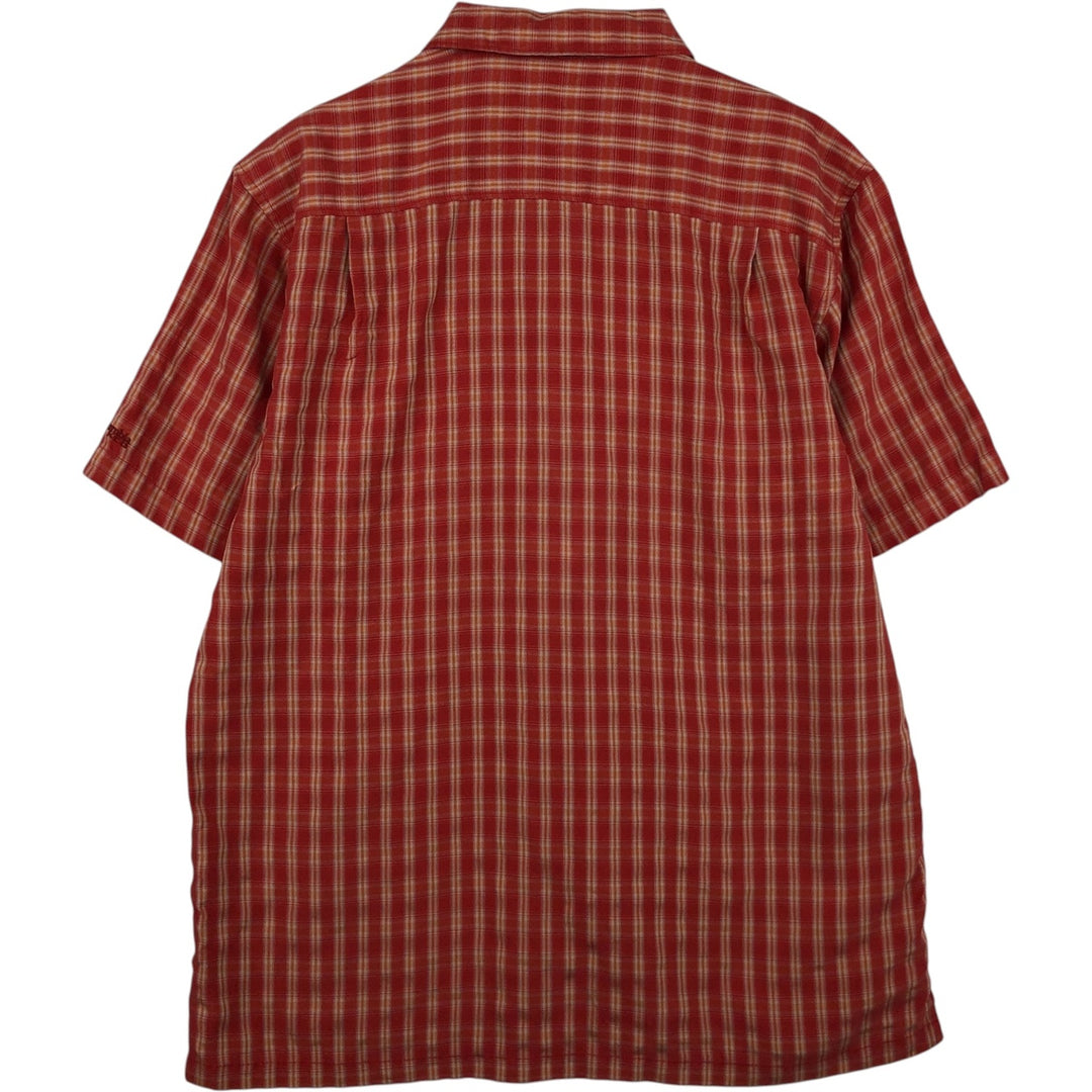 2000'S Columbia Short-Sleeve Check Shirt, Boxy Shirt, Men's Size S (approx.) Modal orange type Vintage Second Hand