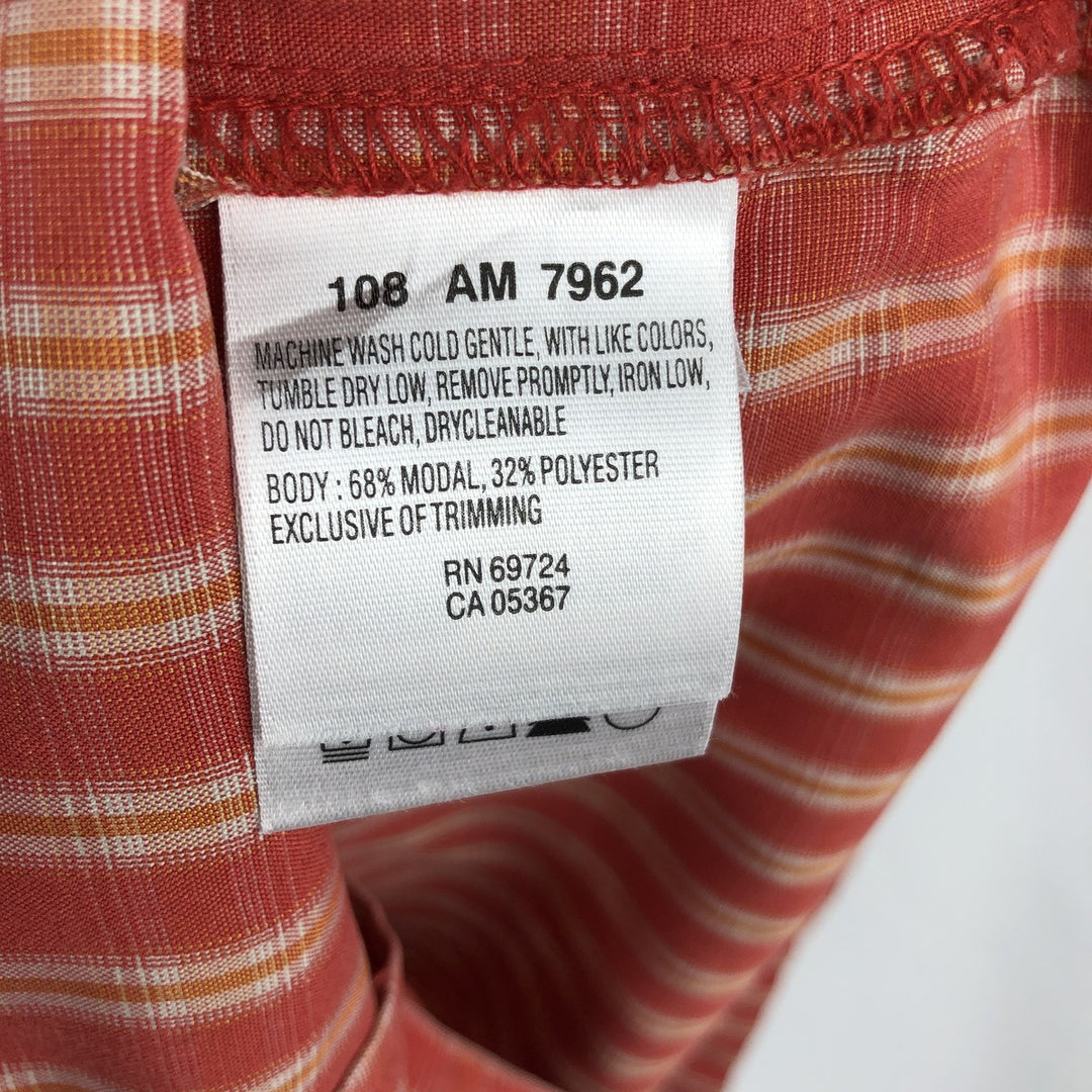 2000'S Columbia Short-Sleeve Check Shirt, Boxy Shirt, Men's Size S (approx.) Modal orange type Vintage Second Hand