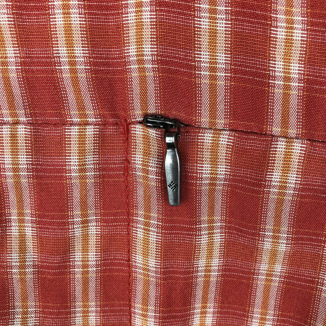 2000'S Columbia Short-Sleeve Check Shirt, Boxy Shirt, Men's Size S (approx.) Modal orange type Vintage Second Hand