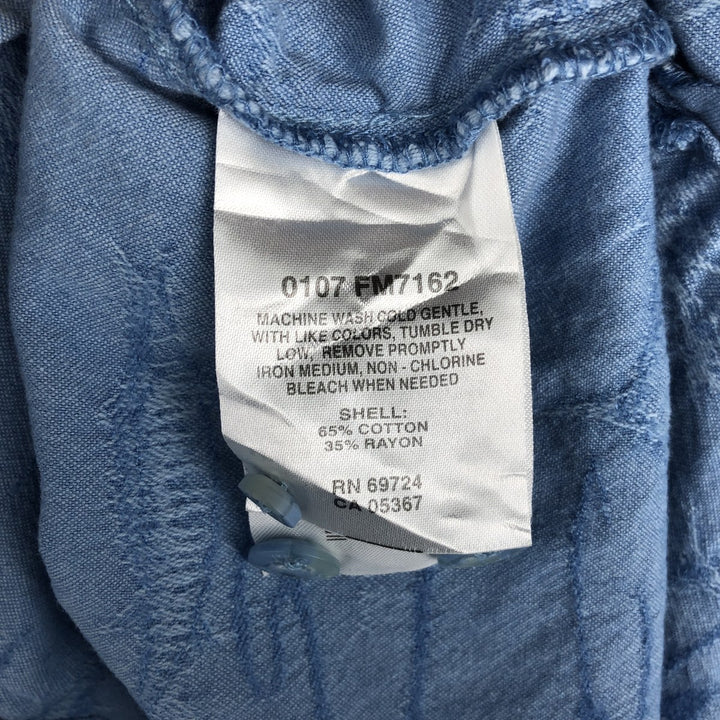 90'S Columbia RIVER LODGE Fish Print Short-Sleeve Open Collar Box Shirt, Men's Size XL (Equivalent) Vintage cotton Blue type light blue Vintage Second Hand