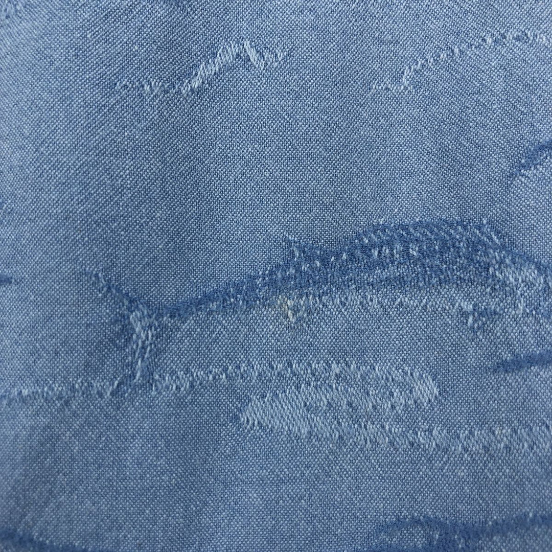 90'S Columbia RIVER LODGE Fish Print Short-Sleeve Open Collar Box Shirt, Men's Size XL (Equivalent) Vintage cotton Blue type light blue Vintage Second Hand