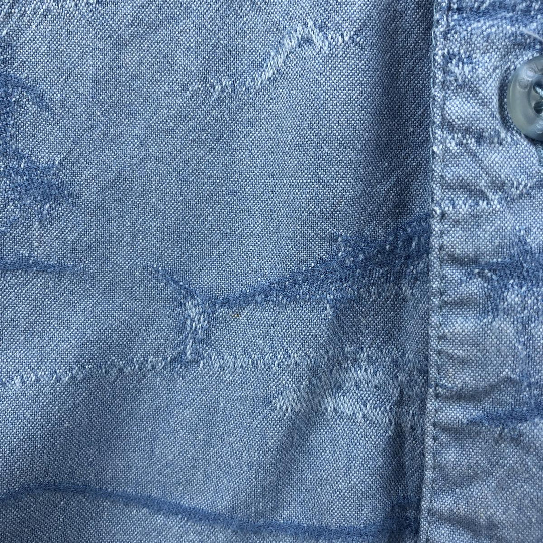 90'S Columbia RIVER LODGE Fish Print Short-Sleeve Open Collar Box Shirt, Men's Size XL (Equivalent) Vintage cotton Blue type light blue Vintage Second Hand