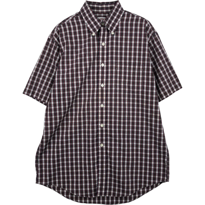Brooks Brothers 346 short sleeve button-down check shirt, men's size M cotton red type Vintage Second Hand