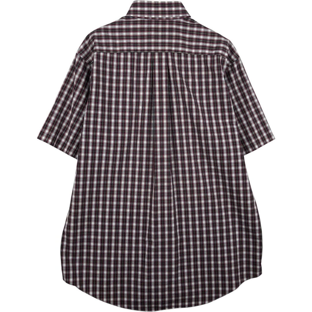 Brooks Brothers 346 short sleeve button-down check shirt, men's size M cotton red type Vintage Second Hand