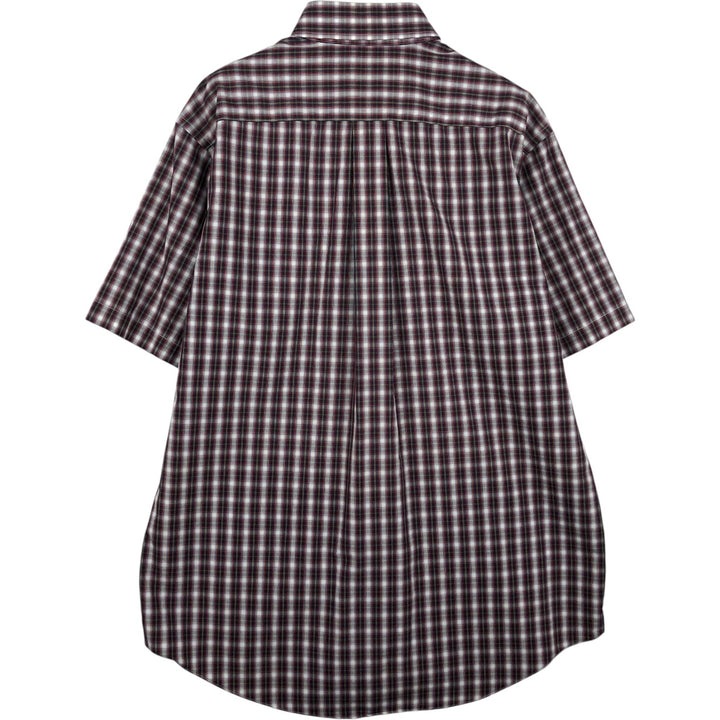 Brooks Brothers 346 short sleeve button-down check shirt, men's size M cotton red type Vintage Second Hand