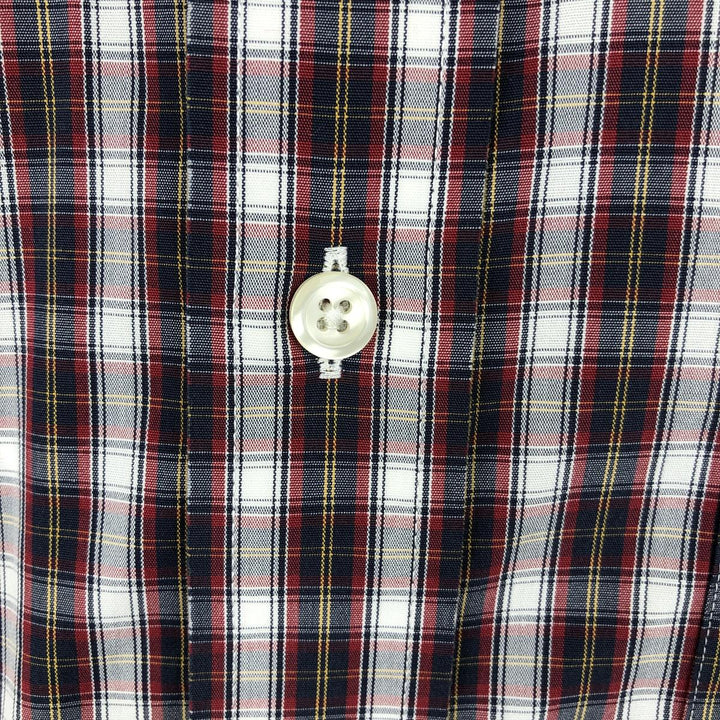 Brooks Brothers 346 short sleeve button-down check shirt, men's size M cotton red type Vintage Second Hand