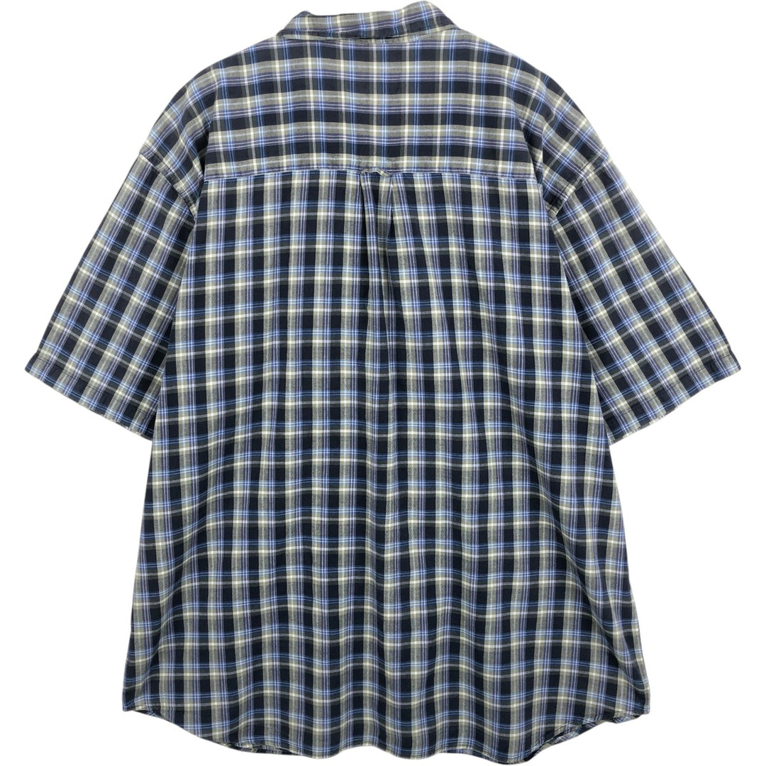 90s-00'S Eddie Bauer short sleeve button down check shirt men's XL size vintage cotton blue type Vintage Second Hand