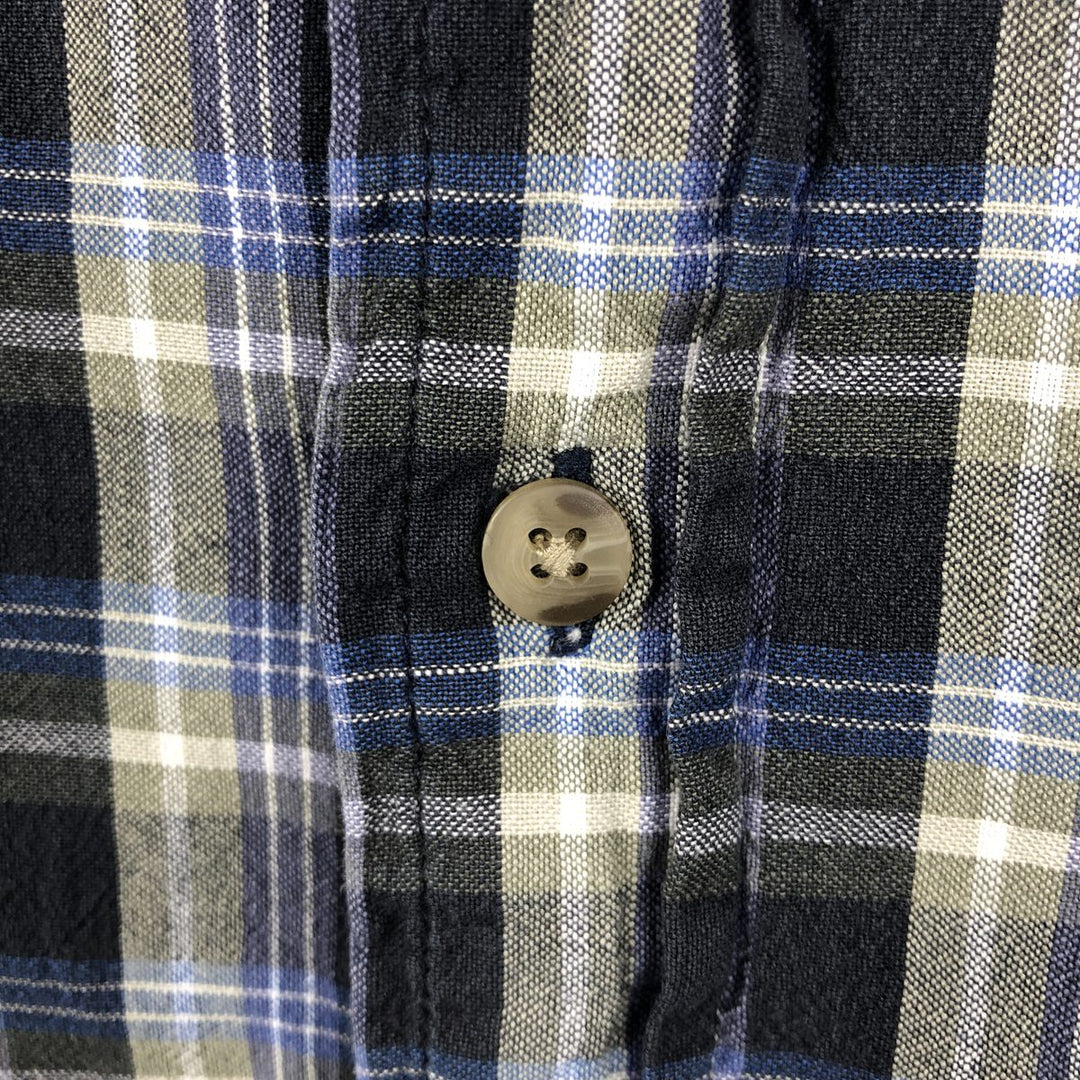 90s-00'S Eddie Bauer short sleeve button down check shirt men's XL size vintage cotton blue type Vintage Second Hand