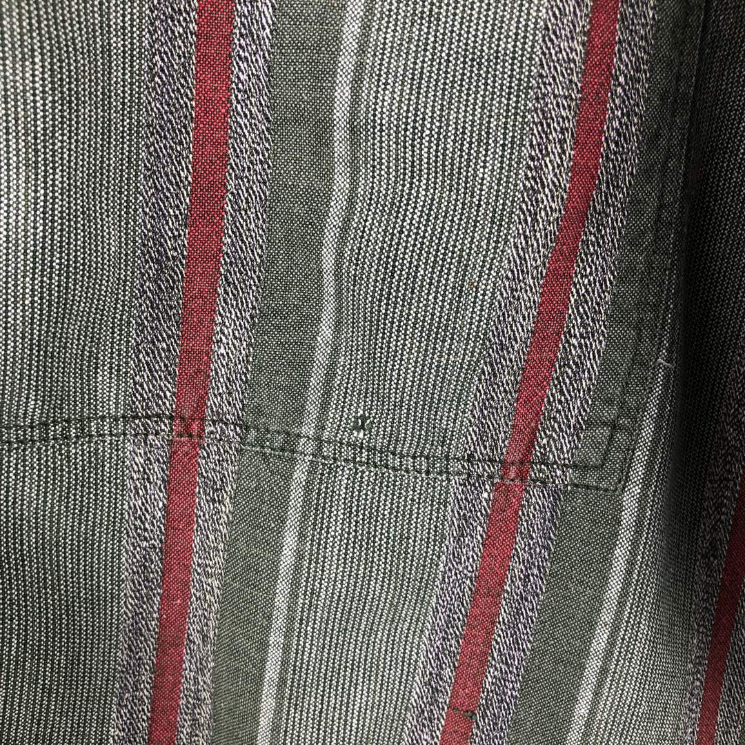 90'S Dockers Multi-Striped Short-Sleeve Cotton Striped Shirt, Men's Size L (Equivalent), Vintage cotton Khaki type Vintage Second Hand