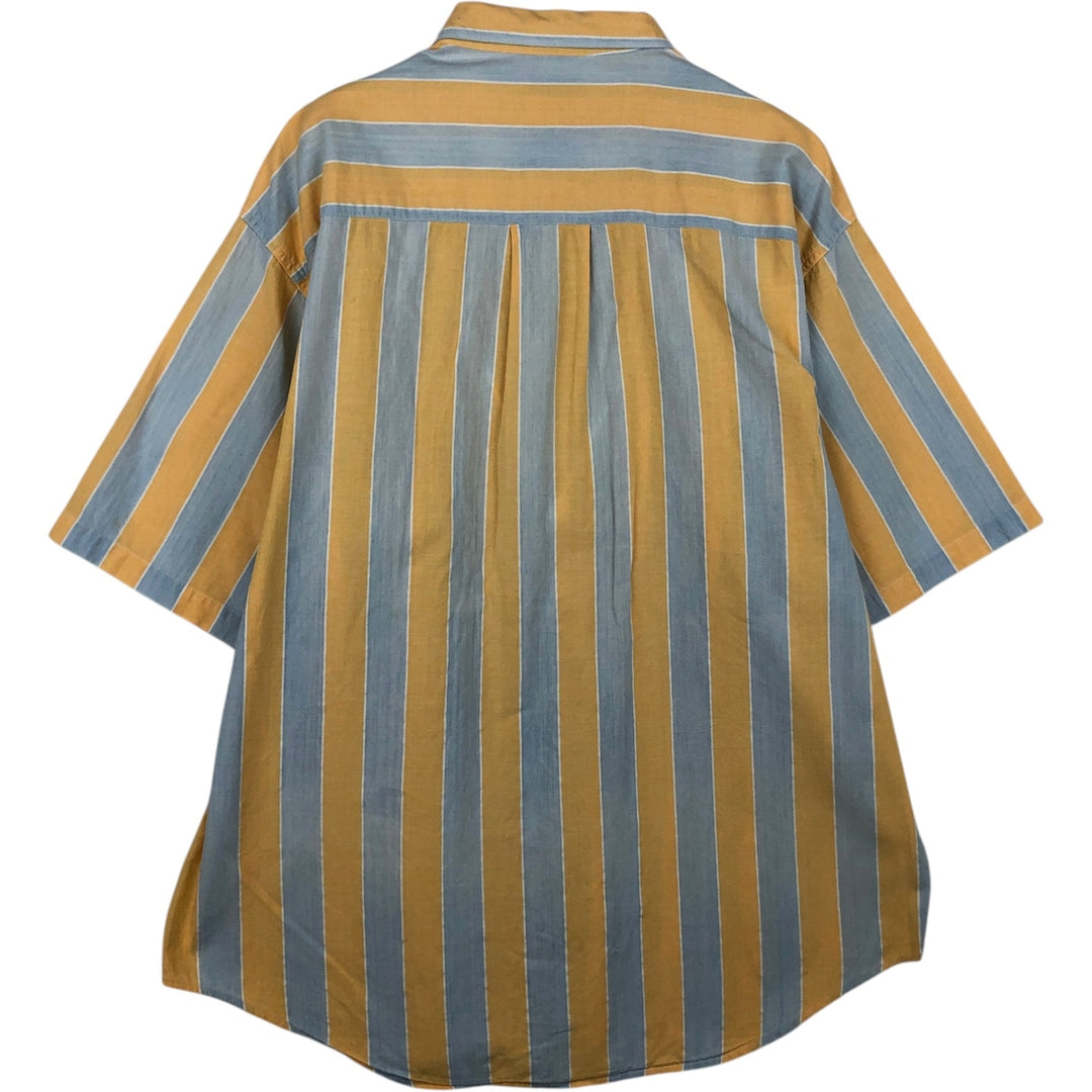 90'S Dockers short sleeve cotton striped shirt, men's size L, vintage cotton yellow type Vintage Second Hand