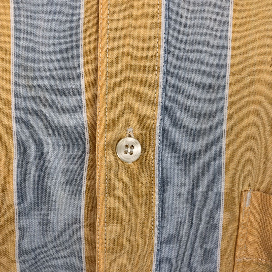 90'S Dockers short sleeve cotton striped shirt, men's size L, vintage cotton yellow type Vintage Second Hand