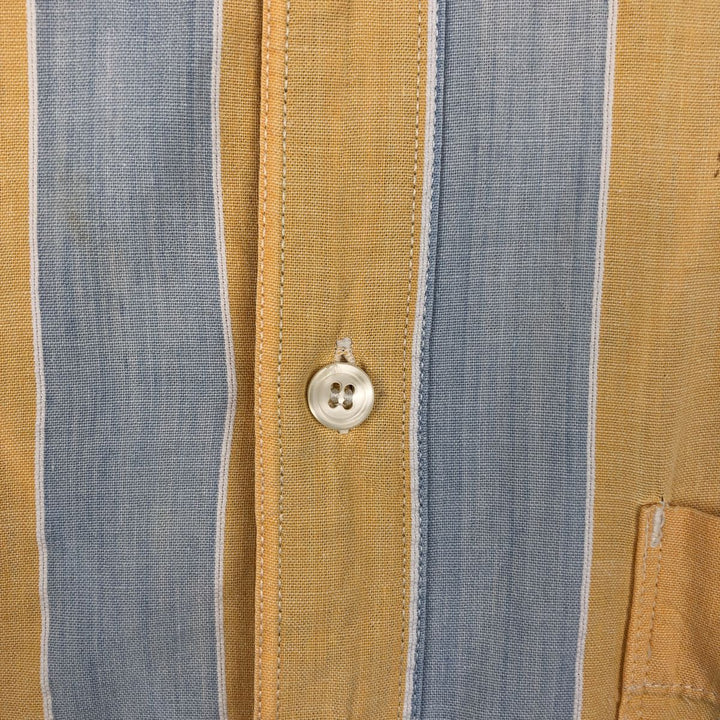 90'S Dockers short sleeve cotton striped shirt, men's size L, vintage cotton yellow type Vintage Second Hand