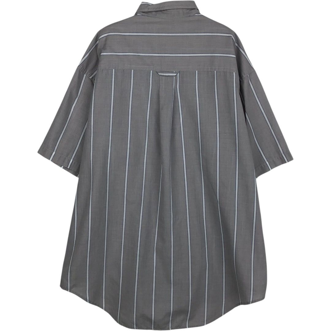 ~90'S Levi's SILVER LABEL Short-Sleeve Button-Down Striped Shirt, Men's Size L (Equivalent), Vintage polyester gray type Vintage Second Hand