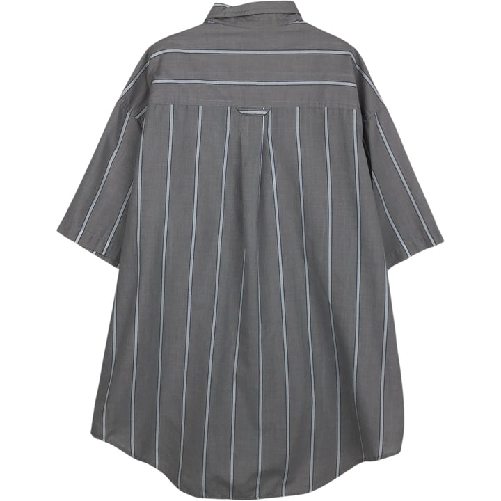 ~90'S Levi's SILVER LABEL Short-Sleeve Button-Down Striped Shirt, Men's Size L (Equivalent), Vintage polyester gray type Vintage Second Hand