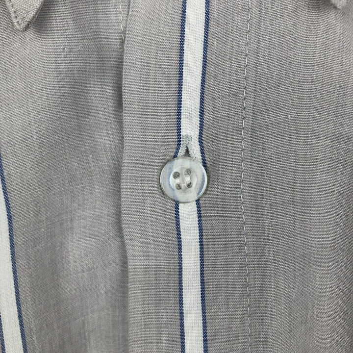~90'S Levi's SILVER LABEL Short-Sleeve Button-Down Striped Shirt, Men's Size L (Equivalent), Vintage polyester gray type Vintage Second Hand