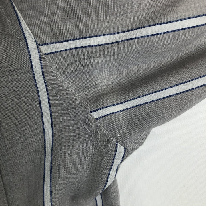~90'S Levi's SILVER LABEL Short-Sleeve Button-Down Striped Shirt, Men's Size L (Equivalent), Vintage polyester gray type Vintage Second Hand