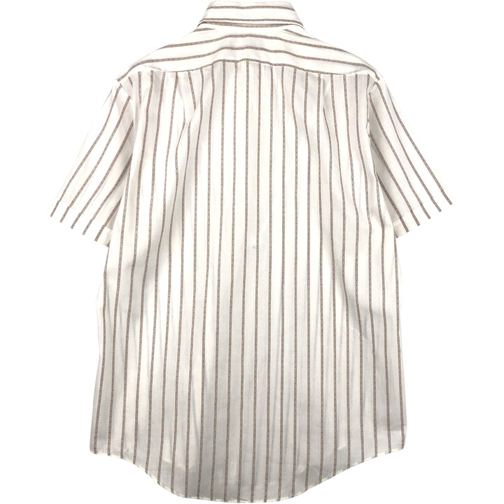 1970'S Forum Short-Sleeve Striped Shirt, Men's Size M (Equivalent), Vintage polyester white type Vintage Second Hand