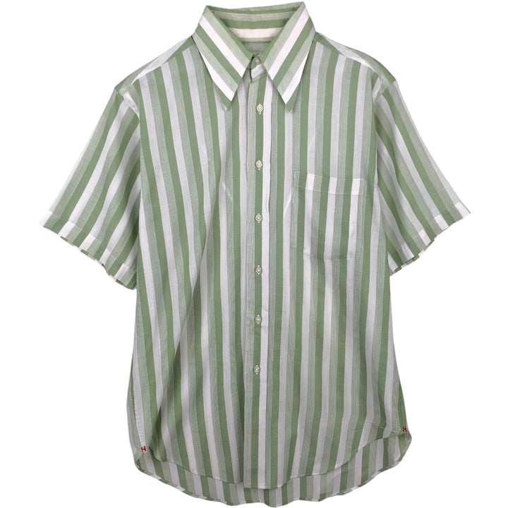 HATHAWAY Multi-Stripe Short-Sleeve Striped Shirt, Men's Size XL (approx.) unclear white type Vintage Second Hand