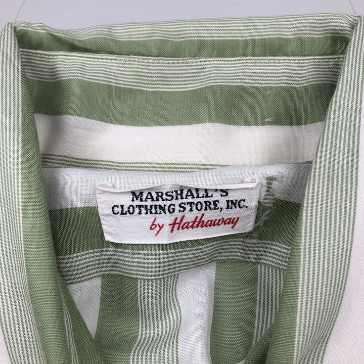 HATHAWAY Multi-Stripe Short-Sleeve Striped Shirt, Men's Size XL (approx.) unclear white type Vintage Second Hand