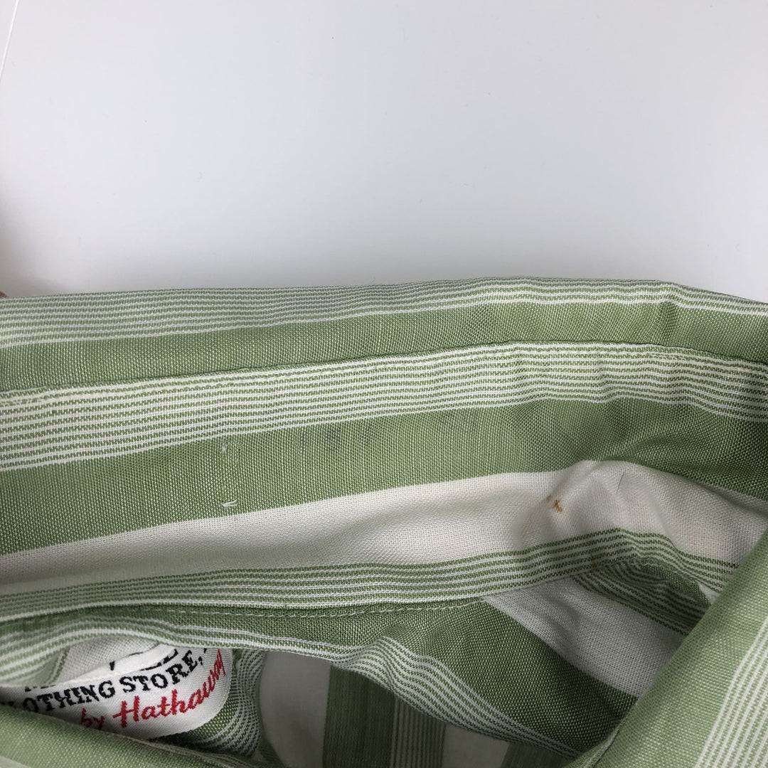 HATHAWAY Multi-Stripe Short-Sleeve Striped Shirt, Men's Size XL (approx.) unclear white type Vintage Second Hand