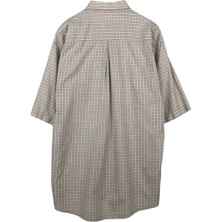 Burberry's short-sleeved cotton check shirt, made in the USA, men's size L equivalent. cotton Beige type Vintage Second Hand