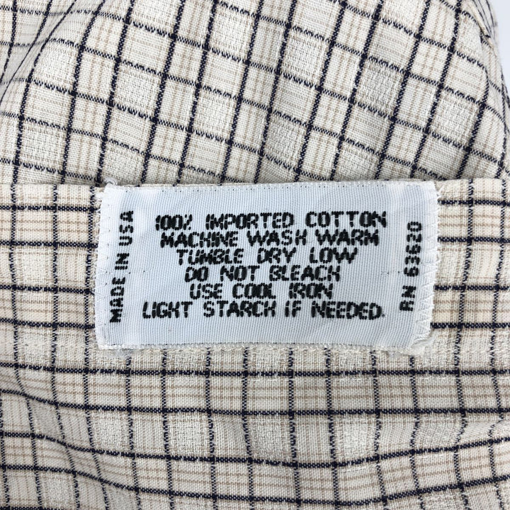Burberry's short-sleeved cotton check shirt, made in the USA, men's size L equivalent. cotton Beige type Vintage Second Hand