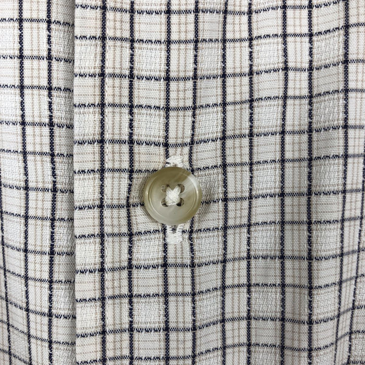 Burberry's short-sleeved cotton check shirt, made in the USA, men's size L equivalent. cotton Beige type Vintage Second Hand