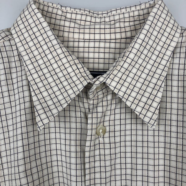 Burberry's short-sleeved cotton check shirt, made in the USA, men's size L equivalent. cotton Beige type Vintage Second Hand