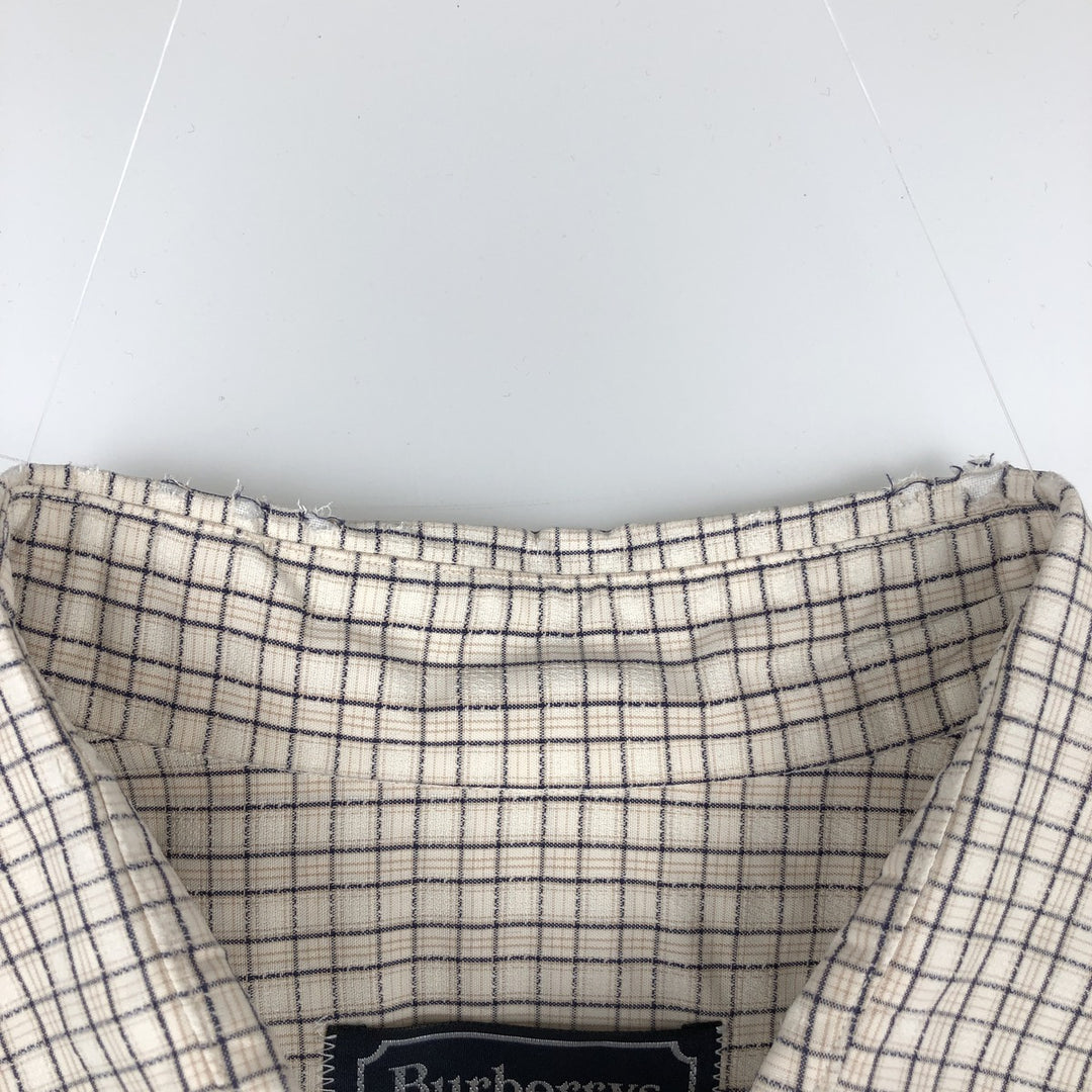 Burberry's short-sleeved cotton check shirt, made in the USA, men's size L equivalent. cotton Beige type Vintage Second Hand