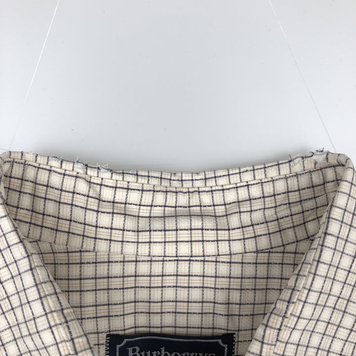 Burberry's short-sleeved cotton check shirt, made in the USA, men's size L equivalent. cotton Beige type Vintage Second Hand