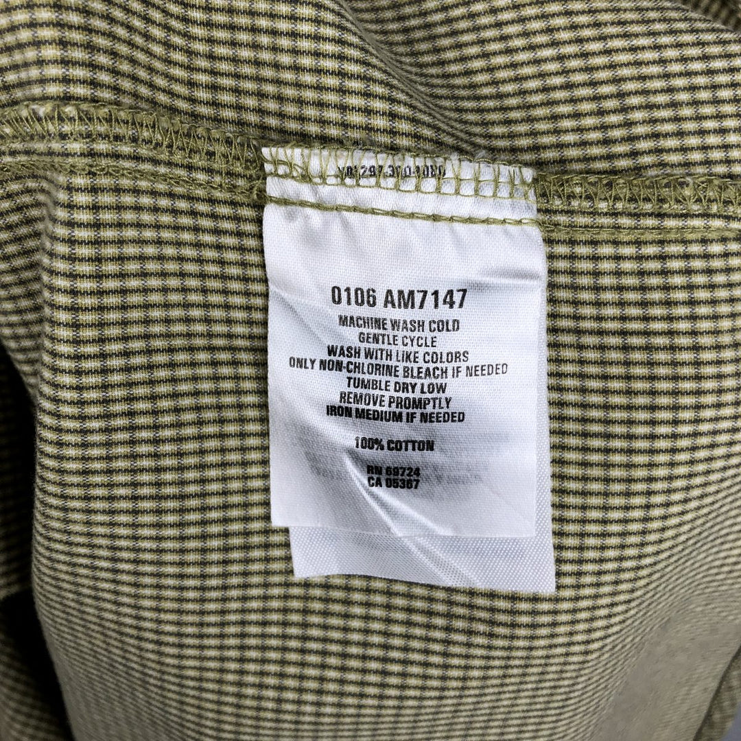 00'S Columbia Short Sleeve Button Down Check Shirt Men's XL cotton green type yellow green Vintage Second Hand