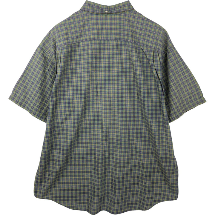 90'S GAP (Old GAP) Short-Sleeve Button-Down Check Shirt, Men's Size XL (Equivalent), Vintage cotton green type Vintage Second Hand