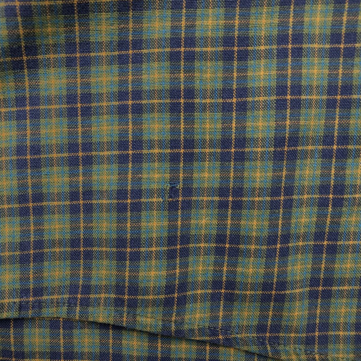 90'S GAP (Old GAP) Short-Sleeve Button-Down Check Shirt, Men's Size XL (Equivalent), Vintage cotton green type Vintage Second Hand