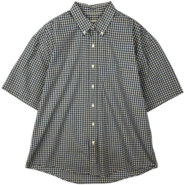 1990'S Eddie Bauer Short-Sleeve Button-Down Check Shirt, Men's Size XL (Equivalent), Vintage cotton Green type dark green Vintage Second Hand