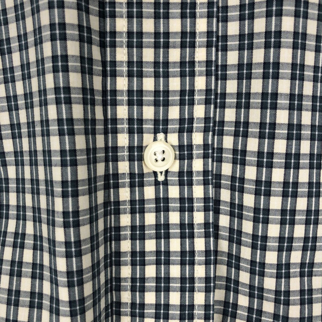 1990'S Eddie Bauer Short-Sleeve Button-Down Check Shirt, Men's Size XL (Equivalent), Vintage cotton Green type dark green Vintage Second Hand