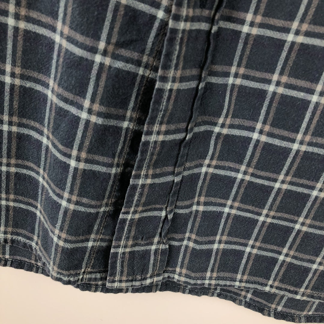 00'S Eddie Bauer short sleeve button down check shirt, men's size M cotton blue type Vintage Second Hand
