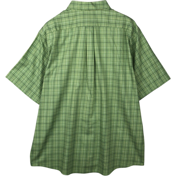 90s-00'S L.L.Bean WRINKLE FREE TRADITIONAL FIT Short-Sleeve Button-Down Check Shirt, Men's XL (approx.), Vintage cotton green type yellow green Vintage Second Hand