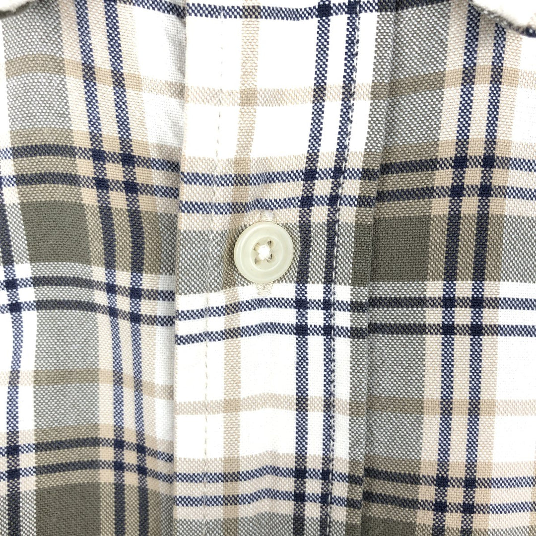 2000'S Eddie Bauer Short-Sleeve Button-Down Check Shirt, Men's Size S (approx.) cotton Khaki type Vintage Second Hand