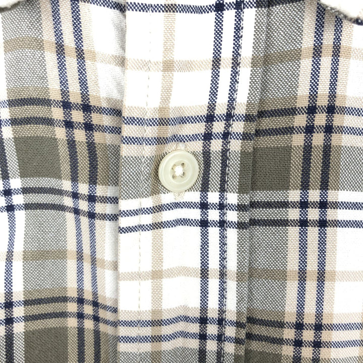 2000'S Eddie Bauer Short-Sleeve Button-Down Check Shirt, Men's Size S (approx.) cotton Khaki type Vintage Second Hand