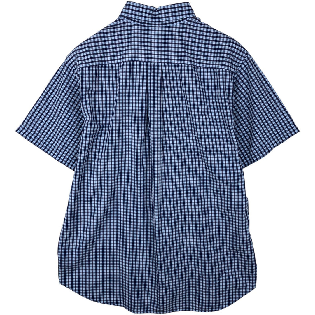 Brooks Brothers 346 short sleeve button down check shirt, men's size L cotton Blue type light blue Vintage Second Hand