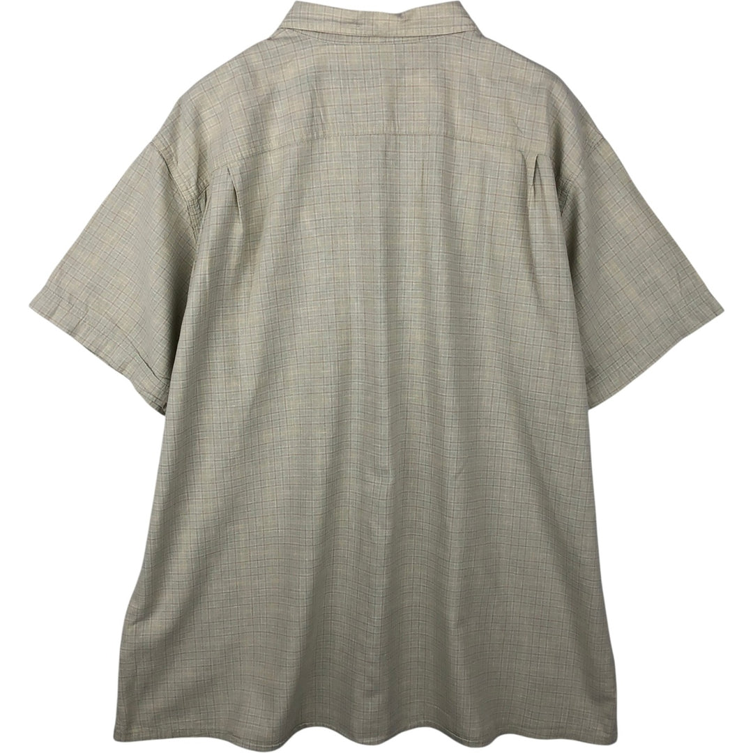 Big Size Patagonia 53139SP23 Backstep Shirt Check Pattern Short Sleeve Hemp Shirt Box Shirt Men's XXXL Equivalent Hemp Khaki type sage green Vintage Second Hand