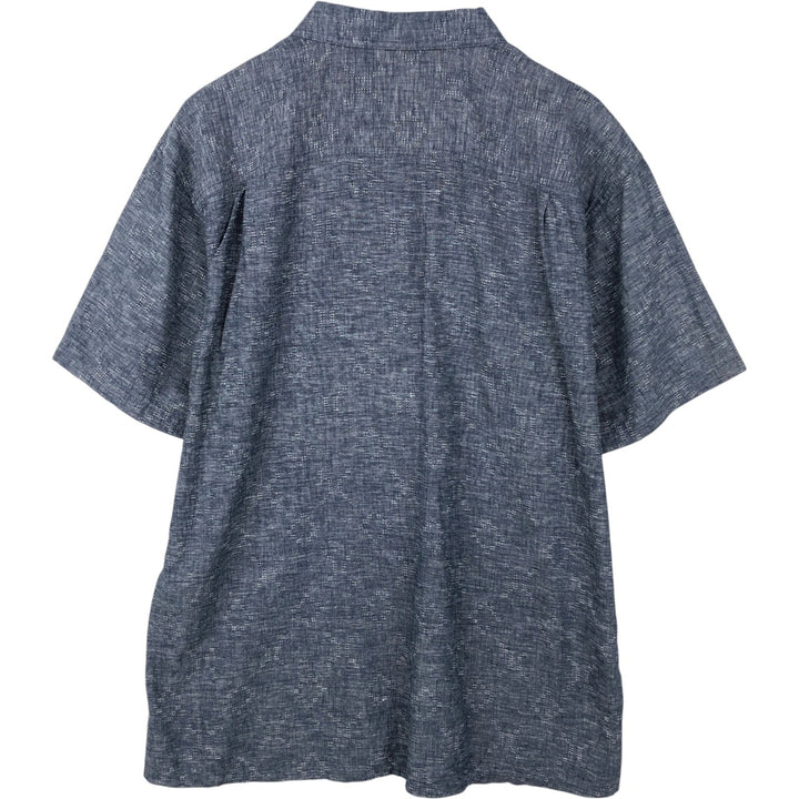 Patagonia 53139SP20 Backstep Shirt, Short Sleeve, Hemp Shirt, Boxy Shirt, Men's XL Equivalent Hemp navy blue type Vintage Second Hand
