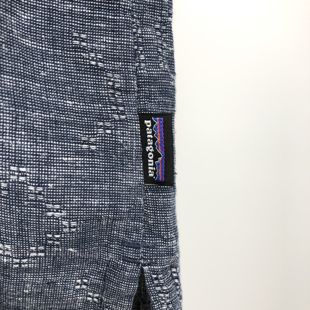 Patagonia 53139SP20 Backstep Shirt, Short Sleeve, Hemp Shirt, Boxy Shirt, Men's XL Equivalent Hemp navy blue type Vintage Second Hand