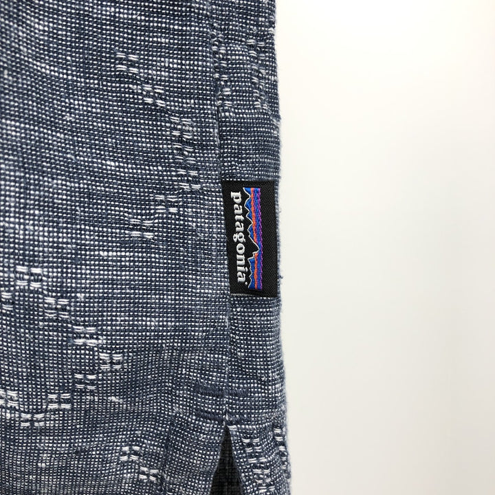 Patagonia 53139SP20 Backstep Shirt, Short Sleeve, Hemp Shirt, Boxy Shirt, Men's XL Equivalent Hemp navy blue type Vintage Second Hand