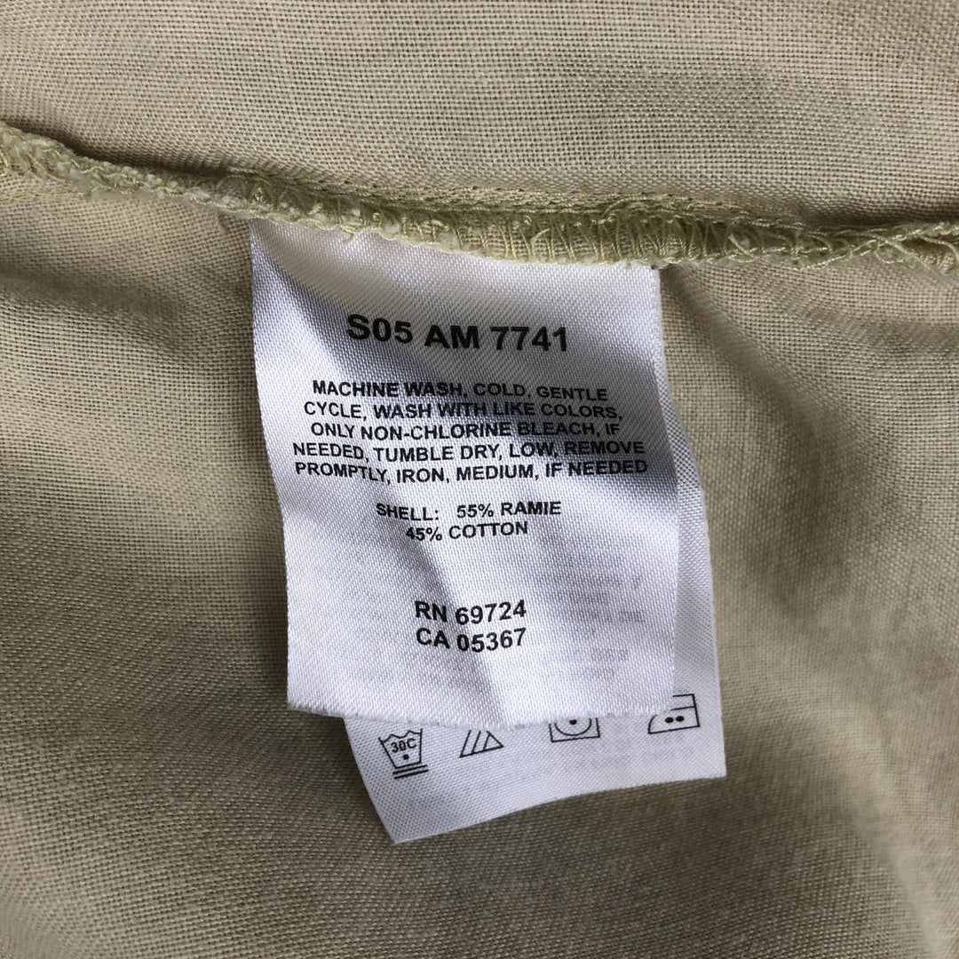 2000'S Columbia Wide Collar Short Sleeve Ramie x Cotton Box Shirt Men's XL (approx.) Lamy Beige type Vintage Second Hand