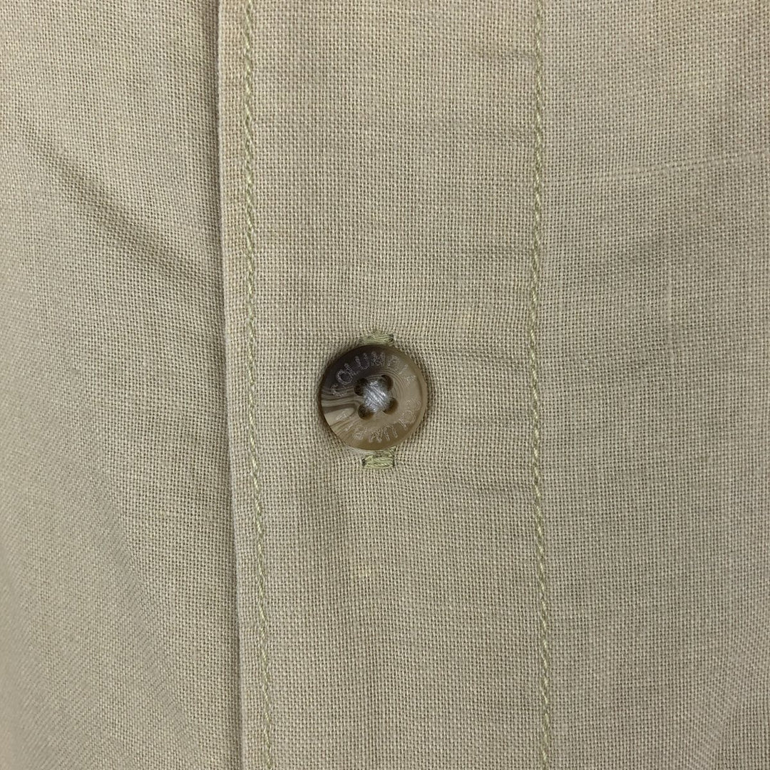 2000'S Columbia Wide Collar Short Sleeve Ramie x Cotton Box Shirt Men's XL (approx.) Lamy Beige type Vintage Second Hand