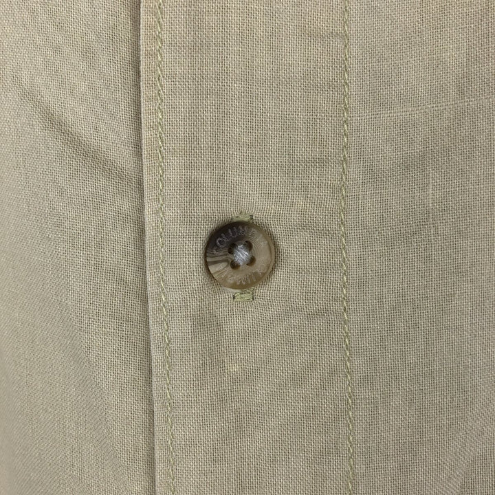 2000'S Columbia Wide Collar Short Sleeve Ramie x Cotton Box Shirt Men's XL (approx.) Lamy Beige type Vintage Second Hand